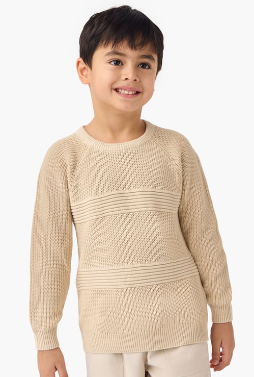 Juniors Textured Pullover with Long Sleeves