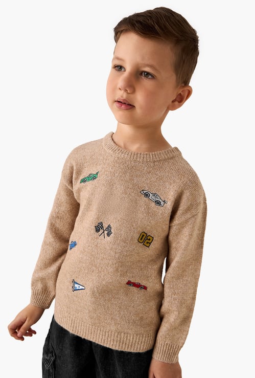 Juniors Embroidered Pullover with Long Sleeves