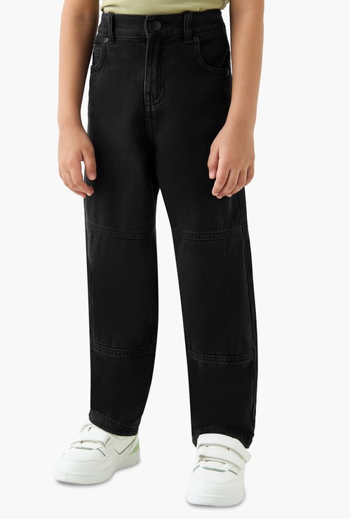 Juniors Boys' Solid Regular Fit Jeans