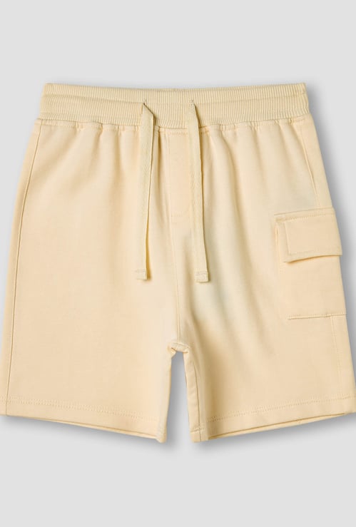 Juniors Solid Shorts with Drawstring Closure and Pockets