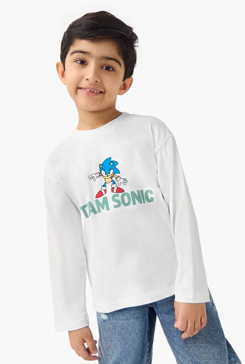 Juniors Sonic the Hedgehog Print T-shirt with Long Sleeves