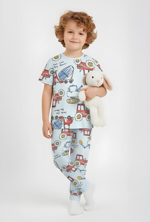 Juniors Vehicle Print T-shirt and Pyjama Set