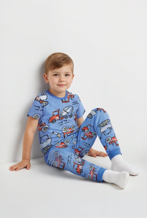 Juniors Vehicle Print T-shirt and Pyjama Set