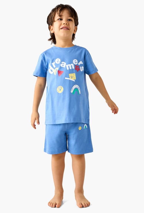 Juniors Graphic Print T-shirt and Shorts Set