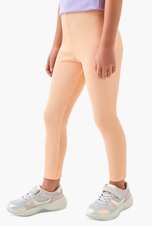 Juniors Ribbed Leggings with Elasticated Waistband