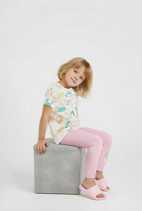 Juniors Printed T-shirt and Pyjama Set