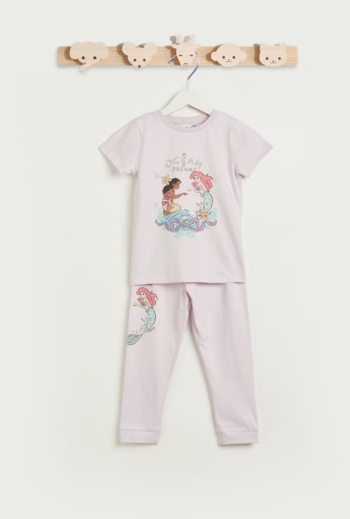 Princess Print T-shirt and Pyjama Set