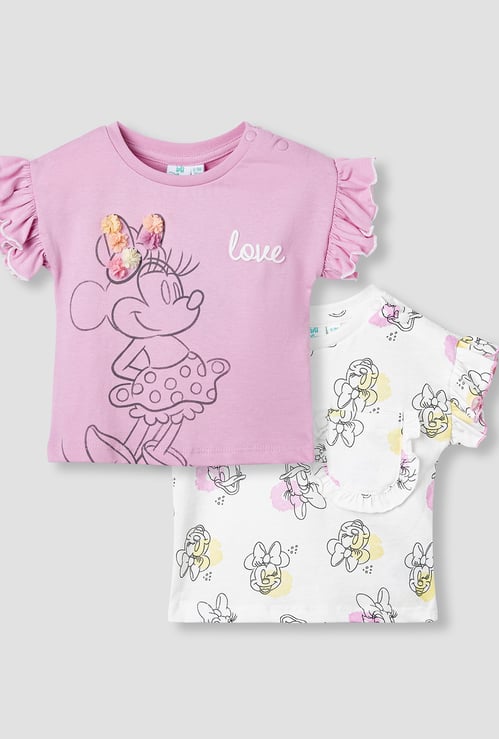 Minnie Mouse Print Top with Ruffles - Set of 2