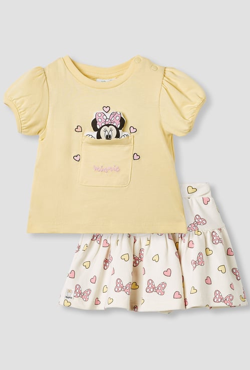 Minnie Mouse Applique Top and Skirt Set