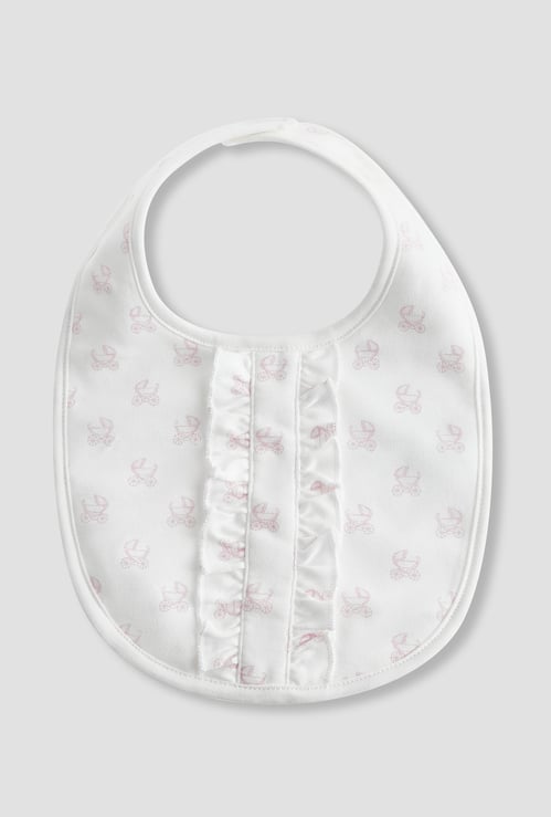 Giggles Printed Bib with Ruffle Detail