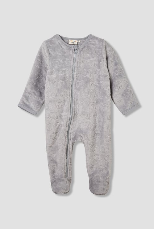Juniors Elephant Embossed Coverall with Long Sleeves