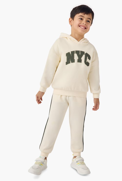 Juniors Applique Hooded Sweatshirt and Joggers Set