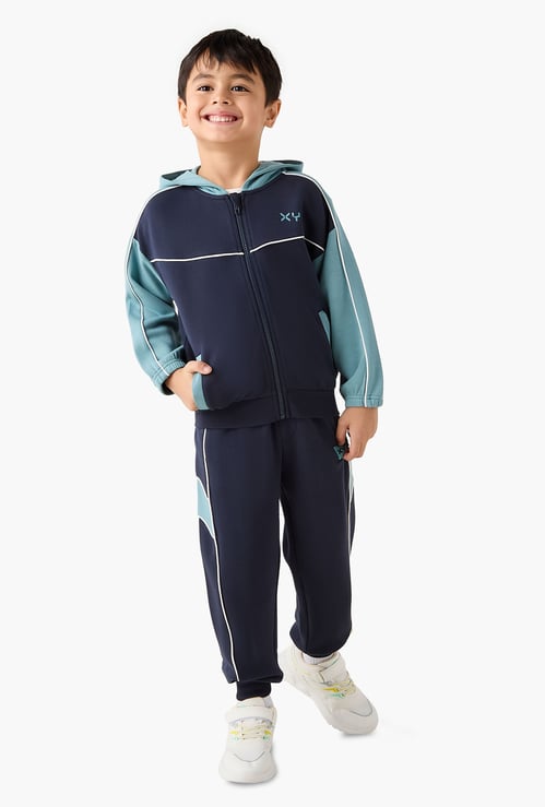 Juniors XYZ Colourblock Hooded Sweatshirt and Joggers Set