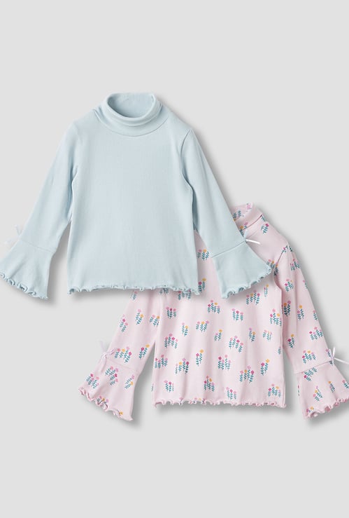 Juniors Assorted Top with Turtleneck and Long Sleeves - Set of 2