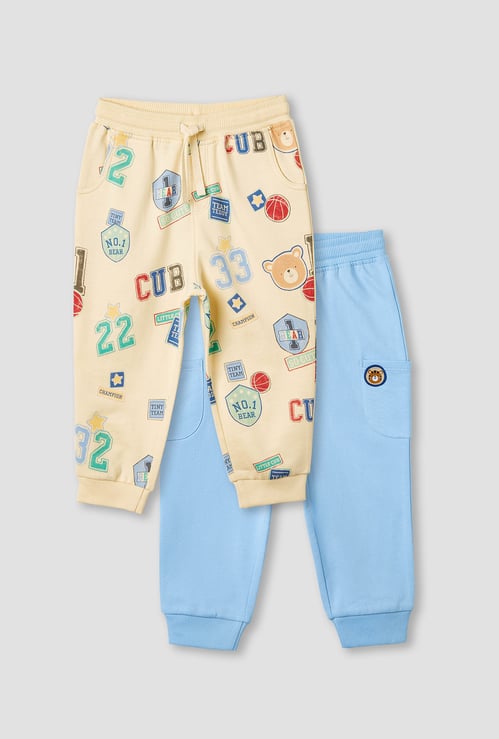 Juniors Printed Joggers with Drawstring Waistband - Set of 2