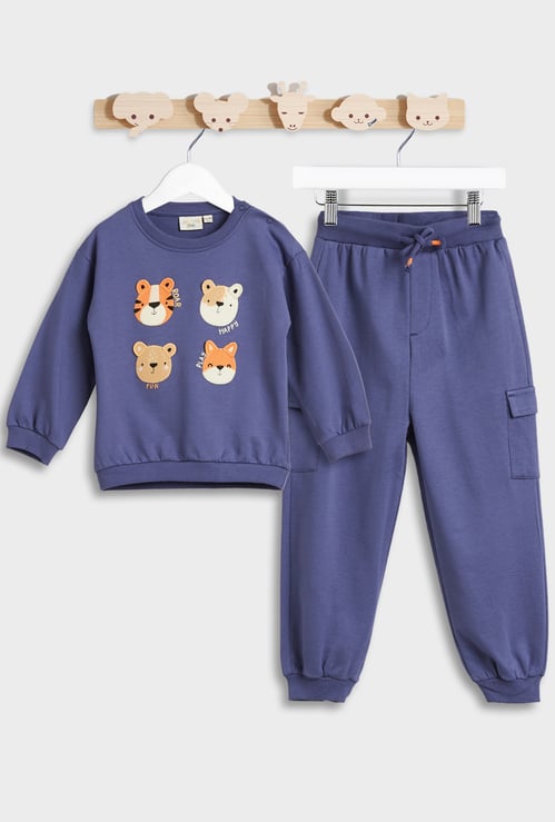 Juniors Applique Sweatshirt and Joggers Set