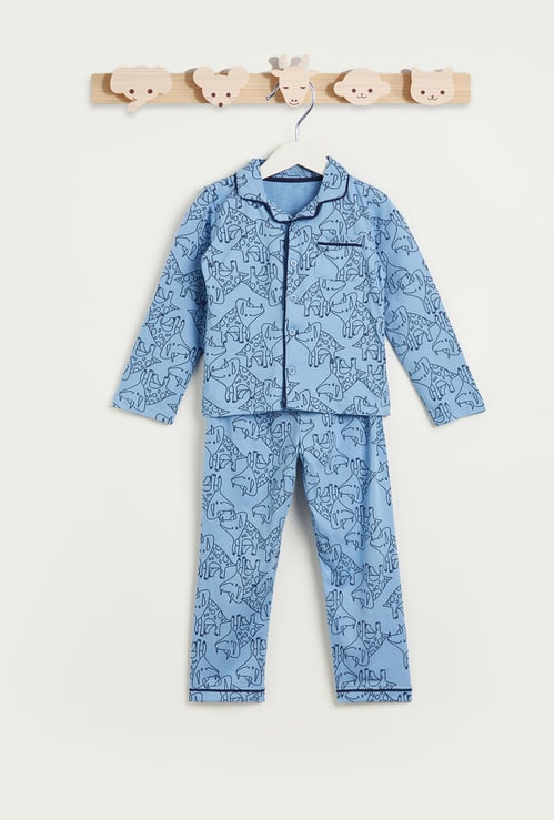 Juniors Dinosaur Print Shirt and Pyjama Set
