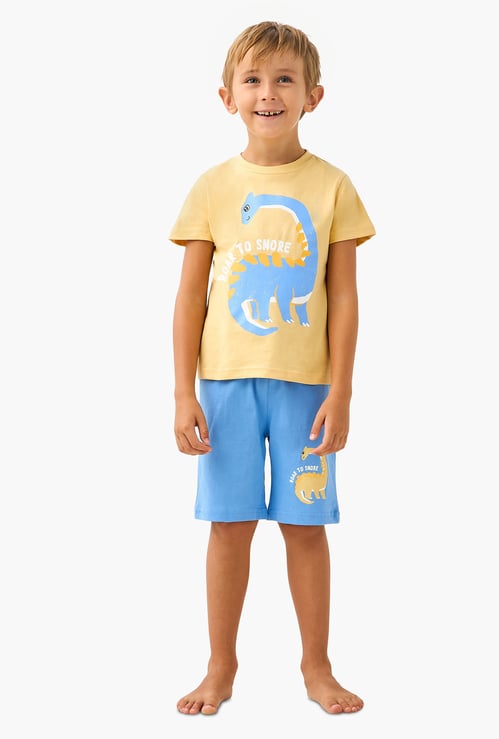 Juniors Dinosaur Print T-shirt and Shorts Set