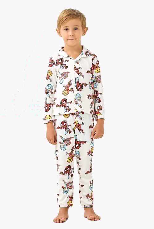 Juniors Avengers Print Shirt and Pyjama Set