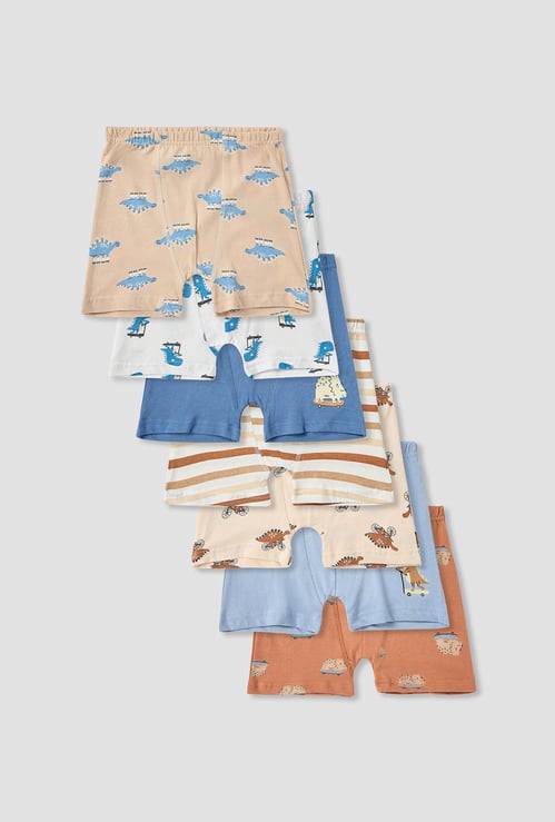 Juniors Assorted Trunks with Elasticated Waistband - Set of 7