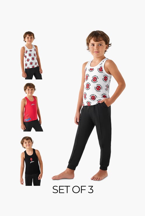 Juniors Spider-Man Print Vest - Set of 3