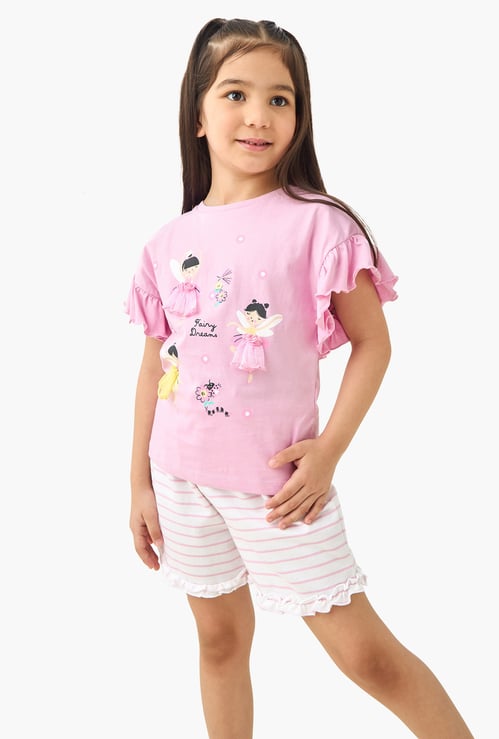Juniors Fairy Applique Top and Shorts Set