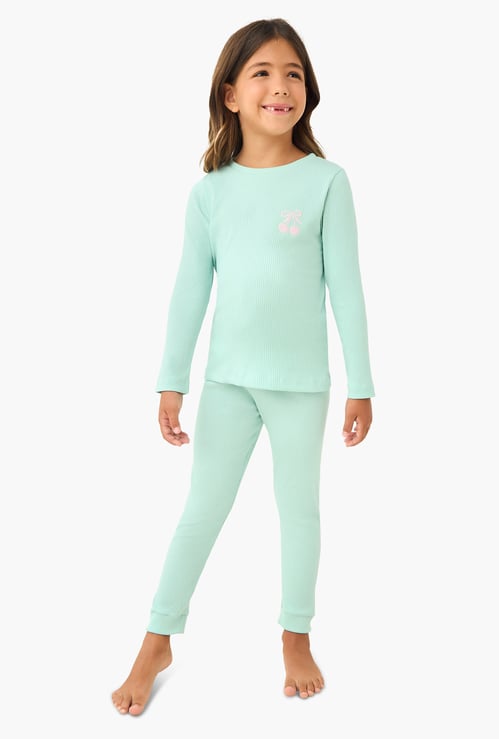 Juniors Ribbed T-shirt and Pyjama Set