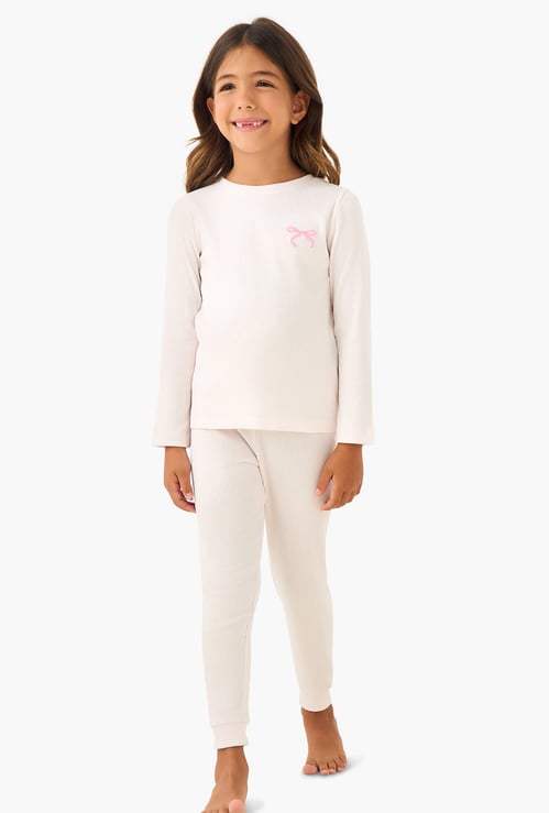 Juniors Ribbed T-shirt and Pyjama Set