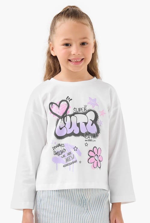 Juniors Graffiti Print T-shirt