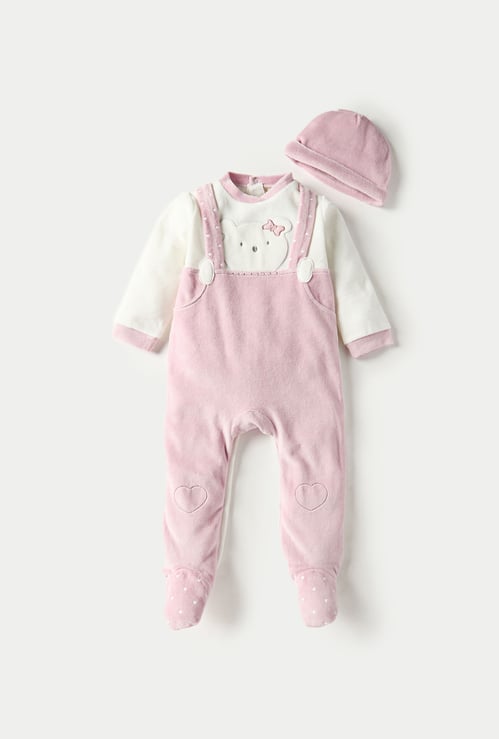 Juniors Applique Sleepsuit with Beanie