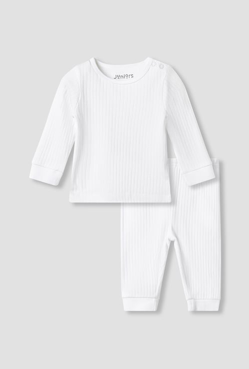 Juniors Ribbed T-shirt with Pyjama Set