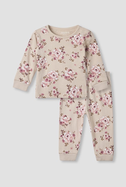 Juniors Floral Print T-shirt and Pyjama Set