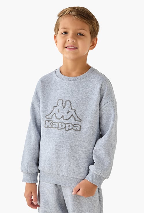 Kappa Logo Print Sweatshirt with Long Sleeves