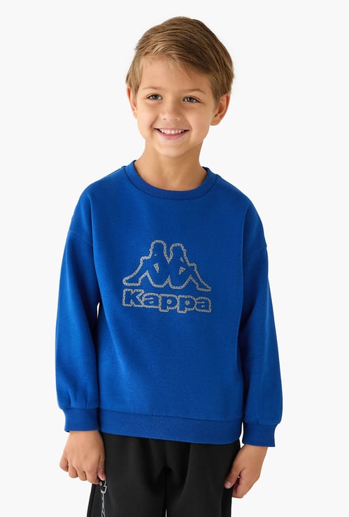 Kappa Logo Print Sweatshirt with Long Sleeves
