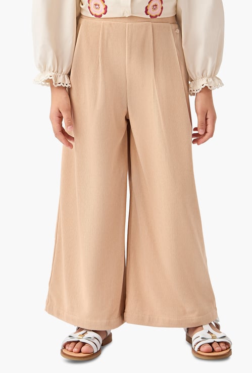 Juniors Ribbed Wide Leg Pants