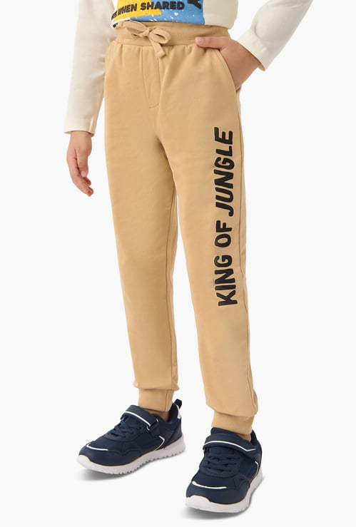 Juniors Typographic Print Joggers with Pockets