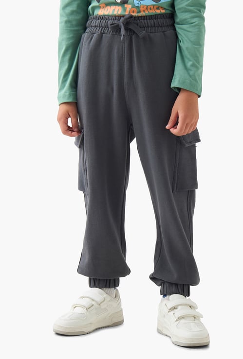 Juniors Solid Joggers with Pockets and Drawstring Closure