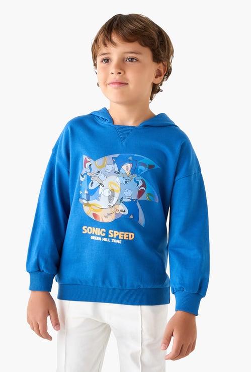 Juniors Sonic the Hedgehog Print Hooded Sweatshirt