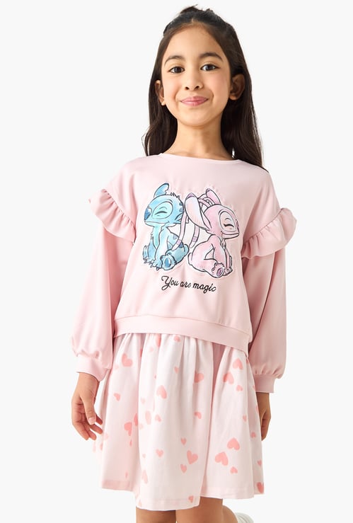 Juniors Stitch and Angel Applique A-line Dress