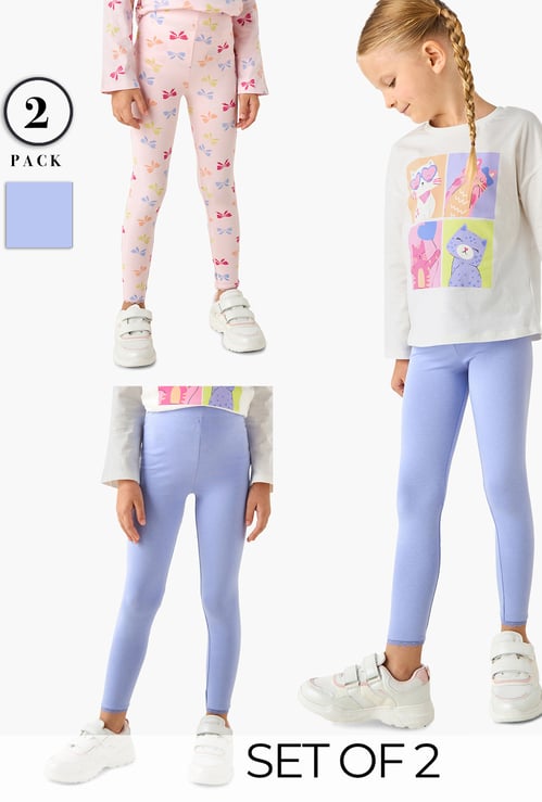 Juniors Leggings with Lace Inserts - Set of 2