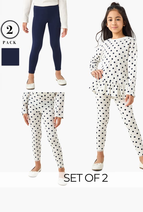 Juniors Leggings with Lace Detail - Set of 2