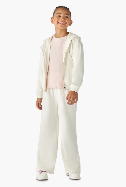 Juniors Ribbed Hooded Sweatshirt and Pants Set