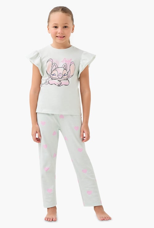 Stitch Print Top and Pyjama Set