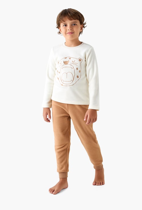 Juniors Embroidered T-shirt and Pyjama Set