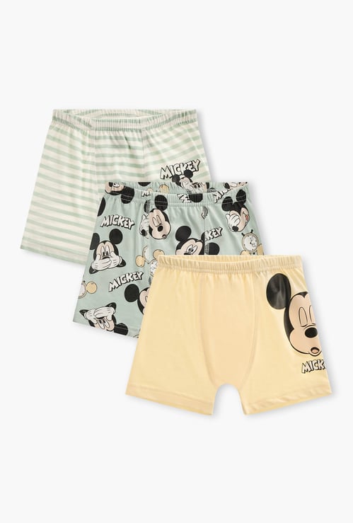 Mickey Mouse Print Trunks - Set of 3