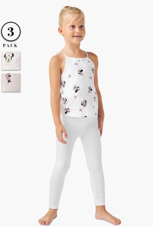 Minnie Mouse Print Camisole with Bow Accent - Set of 3