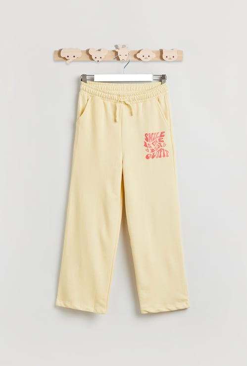 Juniors Printed Wide Leg Track Pants