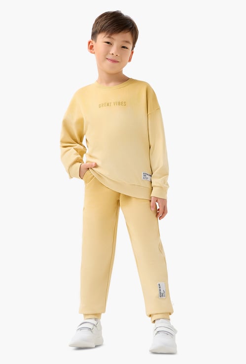 Juniors Slogan Print Sweatshirt and Joggers Set