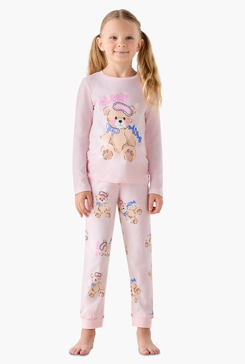 Juniors Graphic Print T-shirt and Pyjama Set
