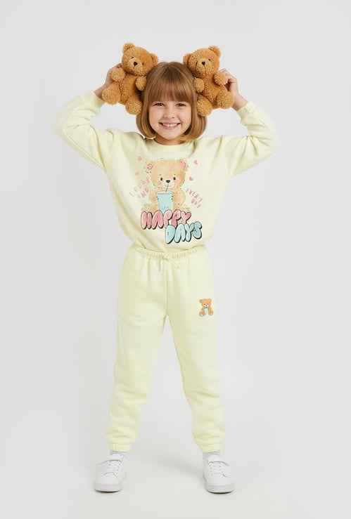 Juniors Teddy Print Joggers with Pockets